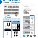 Perfect Aire 4PATW12002 EER 10.5 Thru-The-Wall Air Conditioner with Remote Control, 450-550 sq. ft.