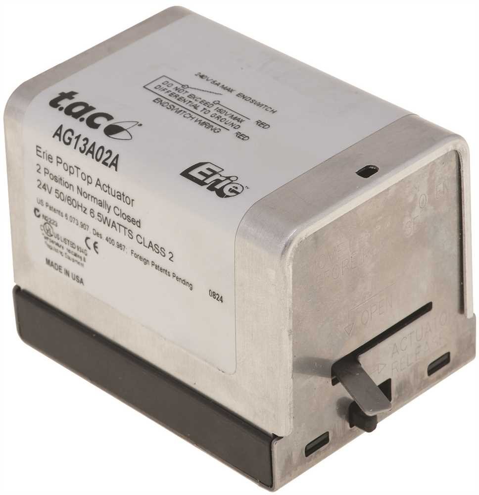 Erie ag13a02a poptop 24v 2 position spring return valve actuator with end switch