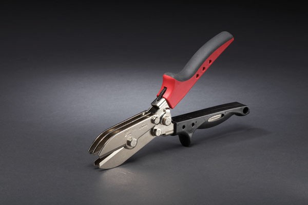 Malco c5r 5 blade heavy duty sheet metal pipe crimper with red grip handles