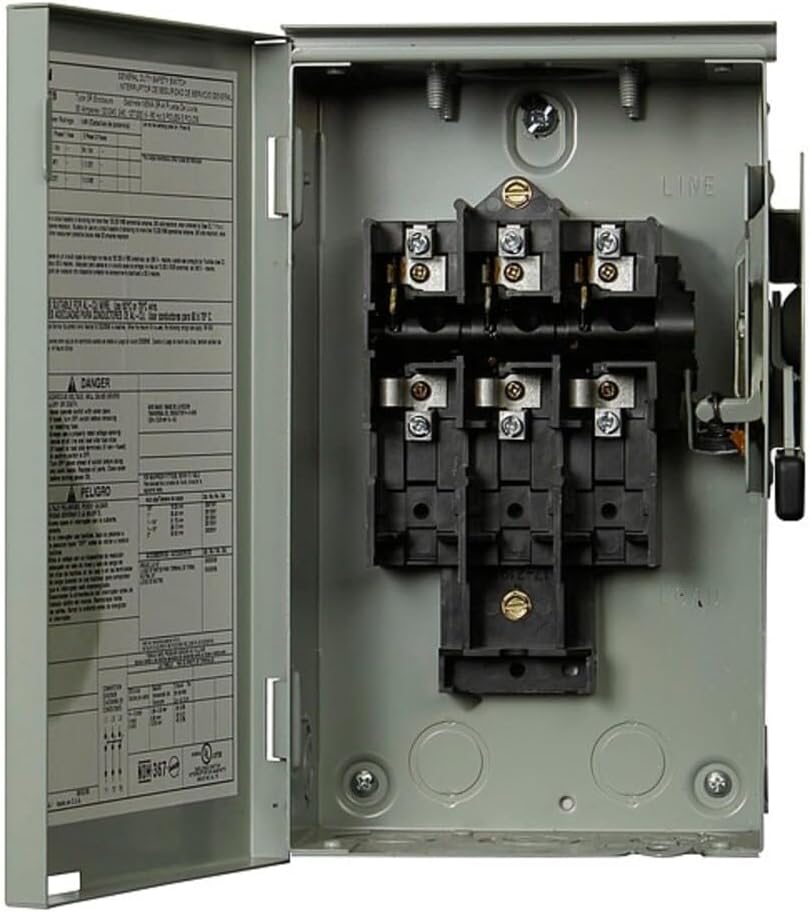 Eaton 30 amp 3 pole 240v non fusible general duty safety switch nema 3r