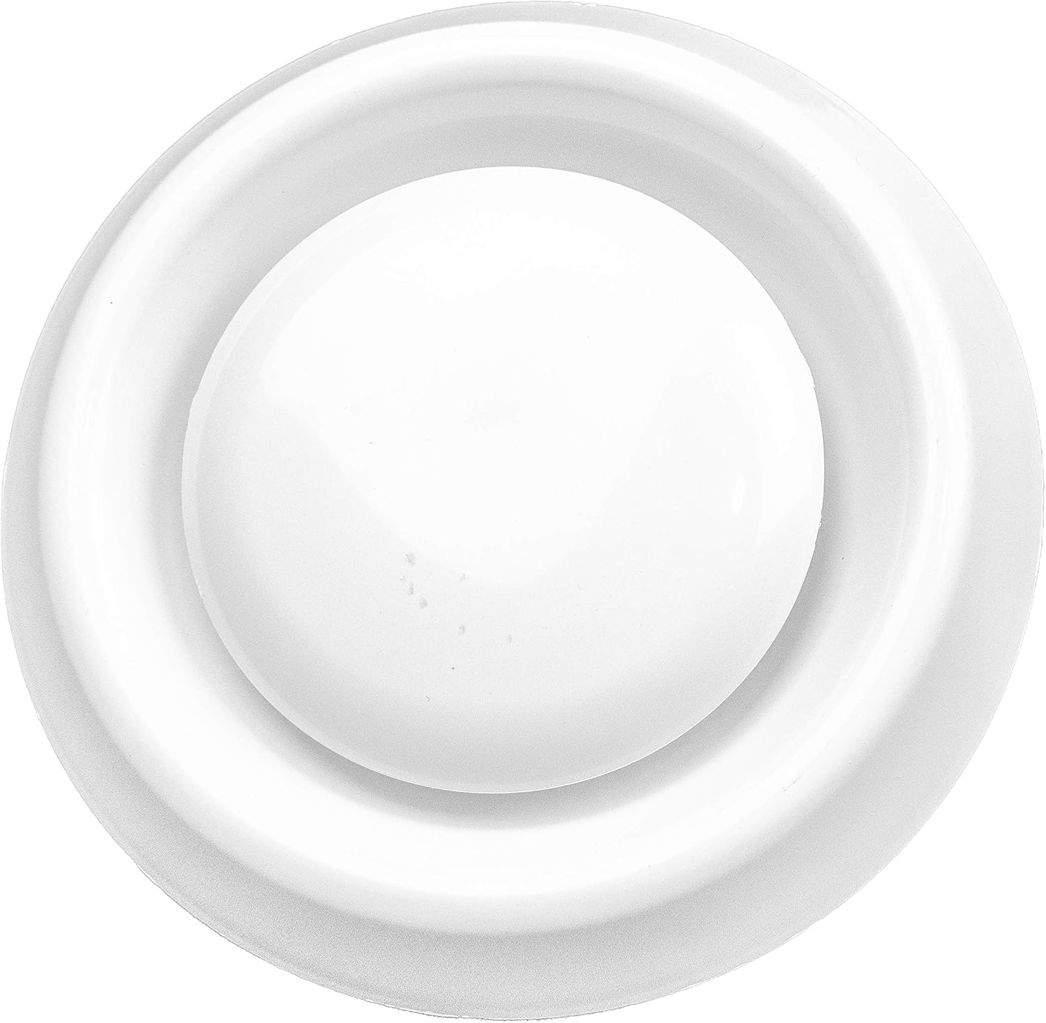 Hvac premium over sized 5 inch round plastic louver vent grille cover — white