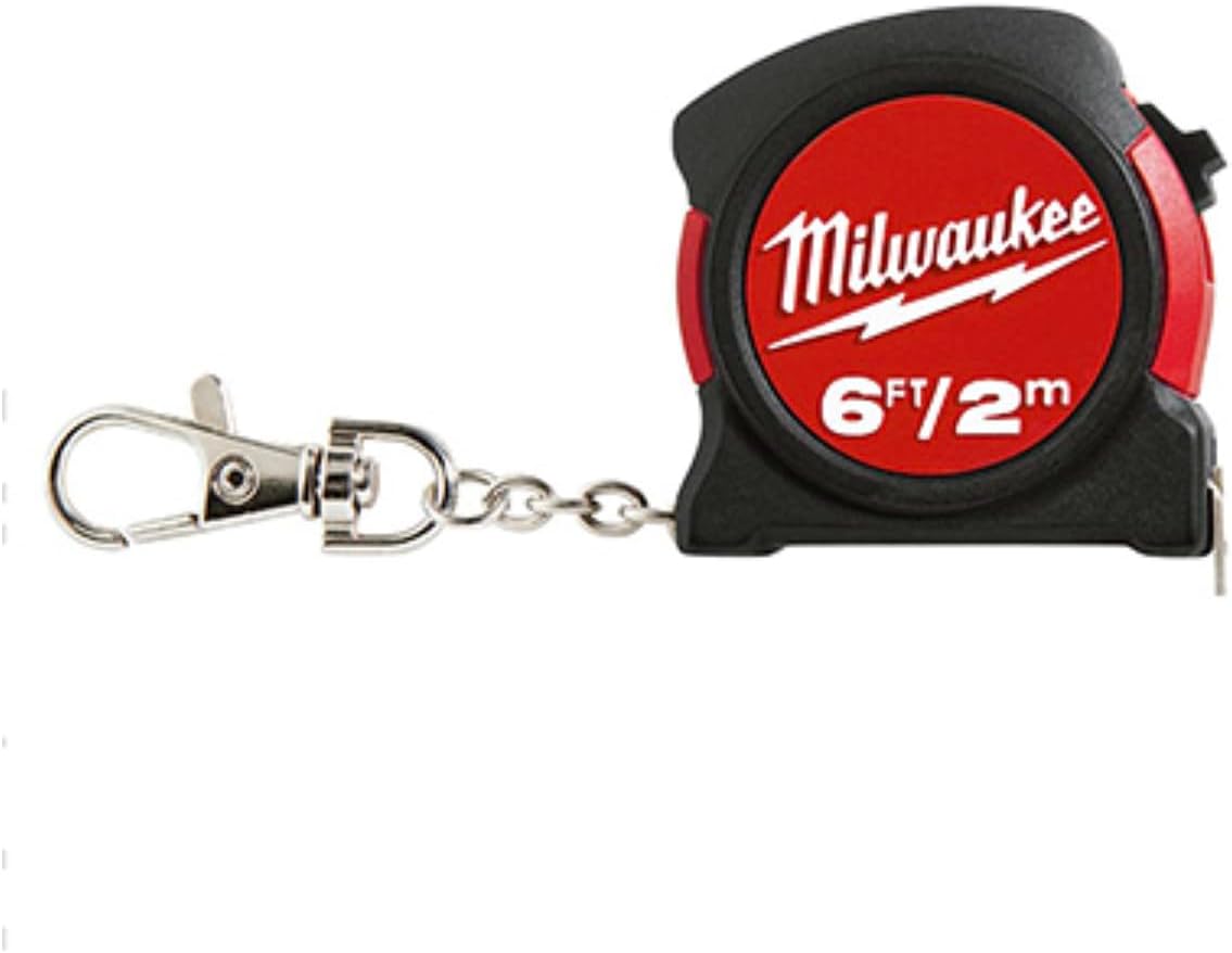 Milwaukee dual printed imperial and metric keychain tape measure