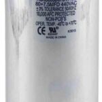 Tradepro 80 7.5 mfd 370v 440v round dual run capacitor 2 150x150