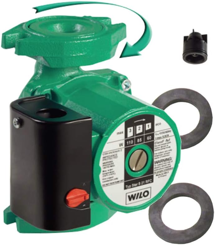 Wilo star s21 rfc 3 speed hydronic circulator pump with rotating flanges