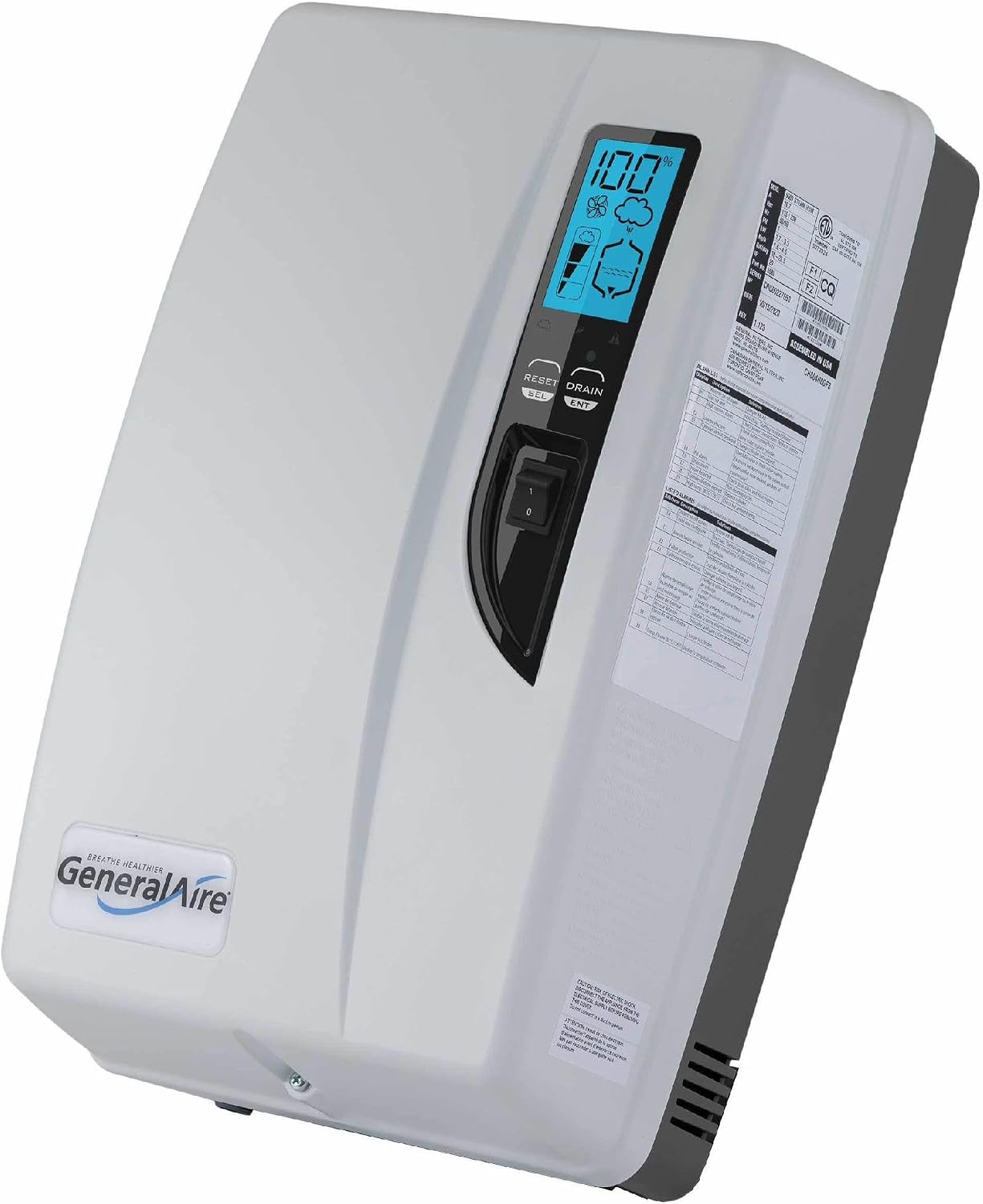 Generalaire compact electrode steam humidifier with duct mount kit