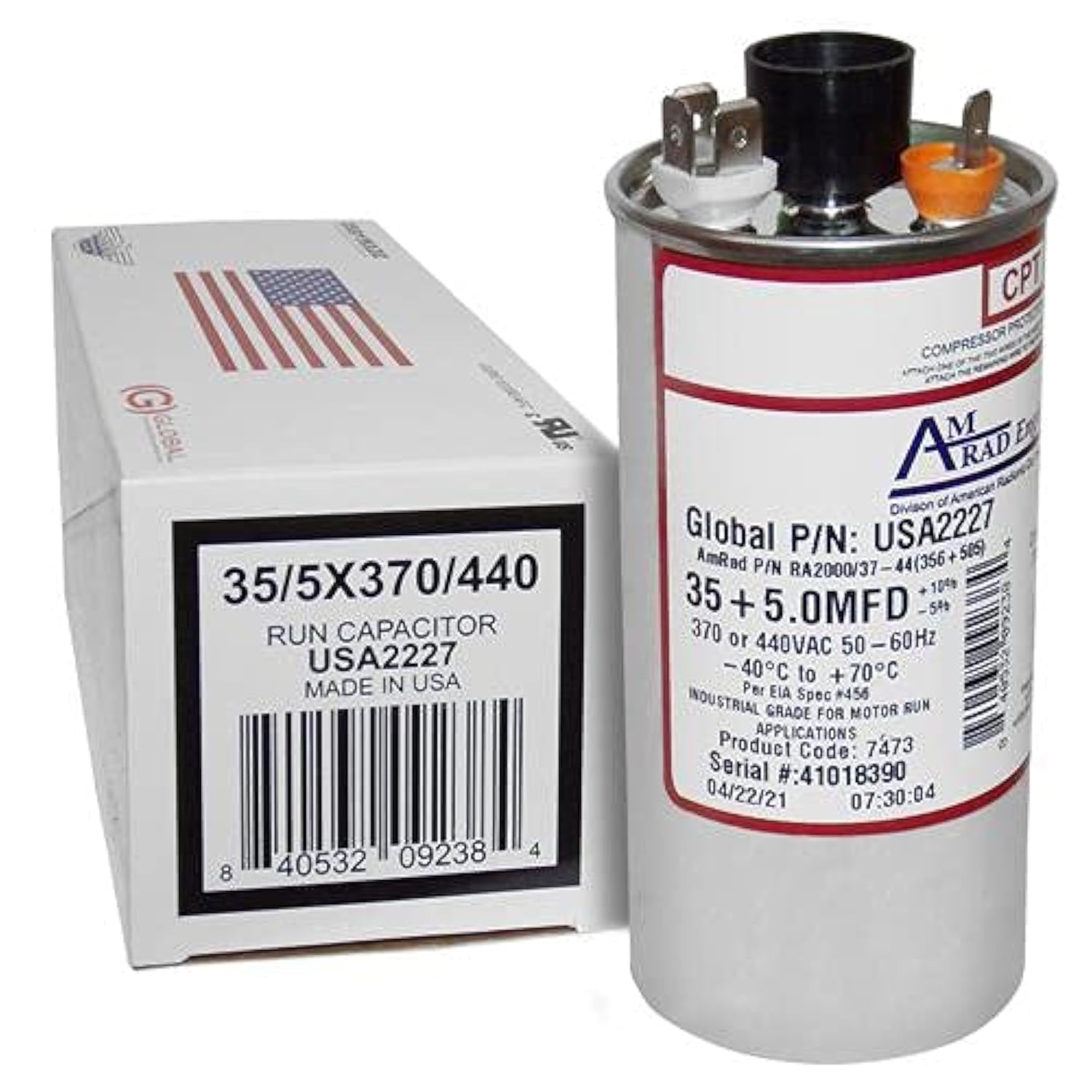 Goodman amrad round dual run capacitor